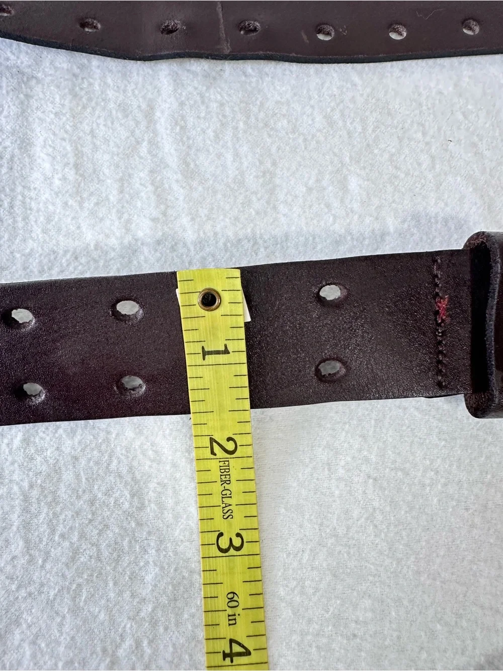 Wide Double-Prong Leather Waist Belt in Dark Brown